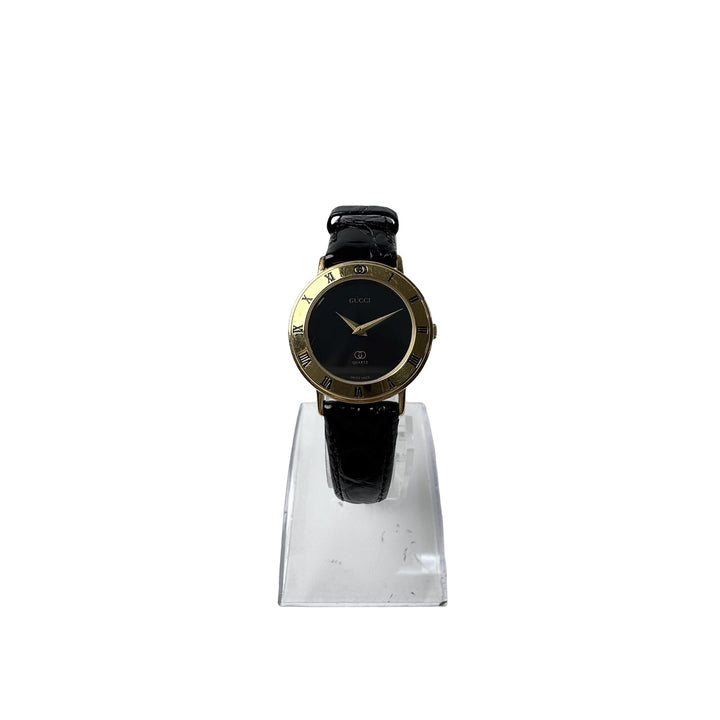 グッチ GUCCI 3000L 腕時計 クォーツ ブラック文字盤 レディース