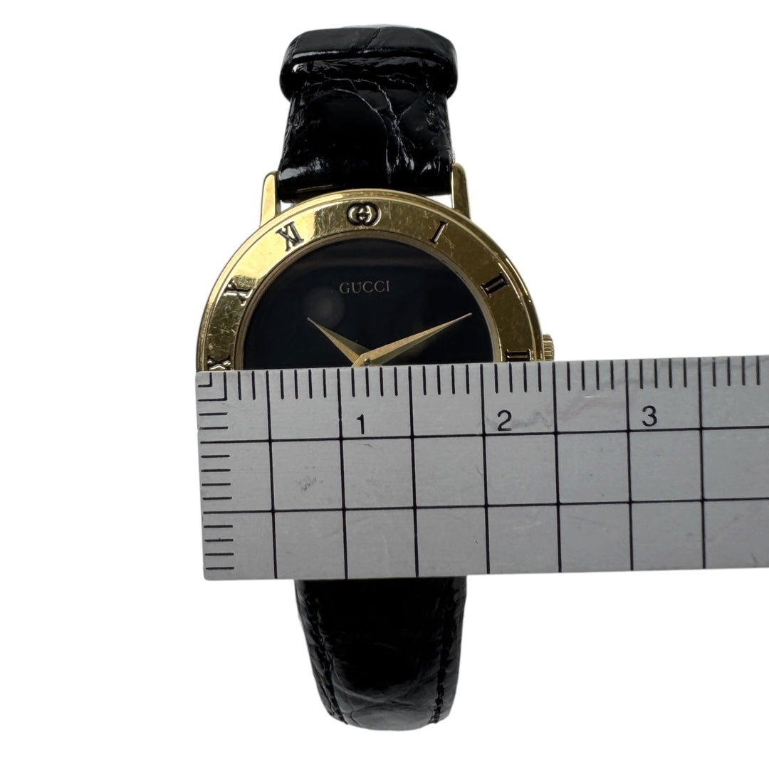 グッチ GUCCI 3000L 腕時計 クォーツ ブラック文字盤 レディース