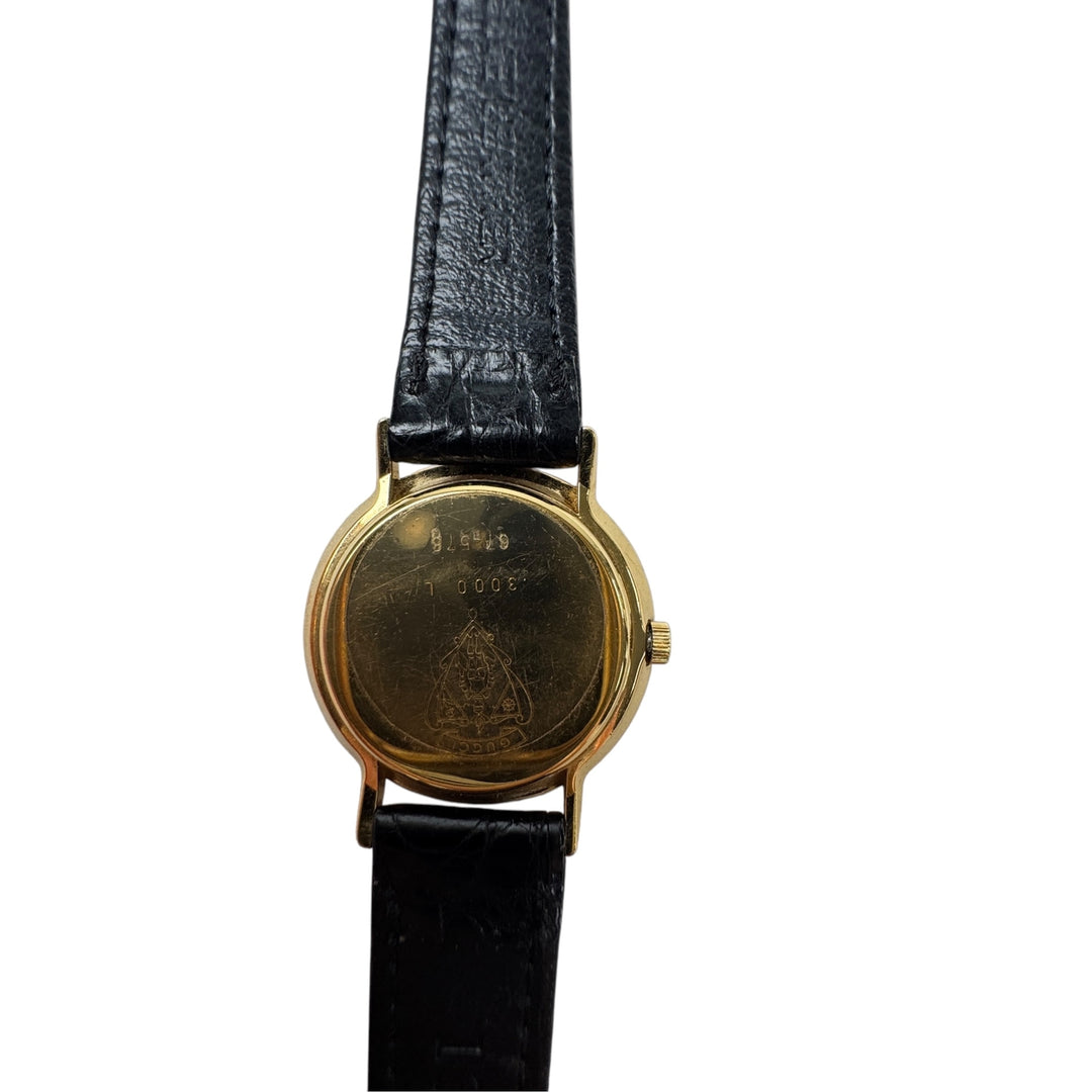 グッチ GUCCI 3000L 腕時計 クォーツ ブラック文字盤 レディース