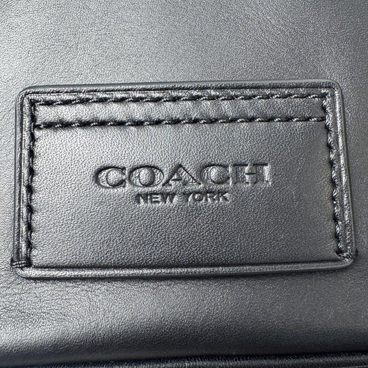 美品 コーチ COACH トラック クロスボディ ショルダーバッグ ブラック シグネチャー メンズ
