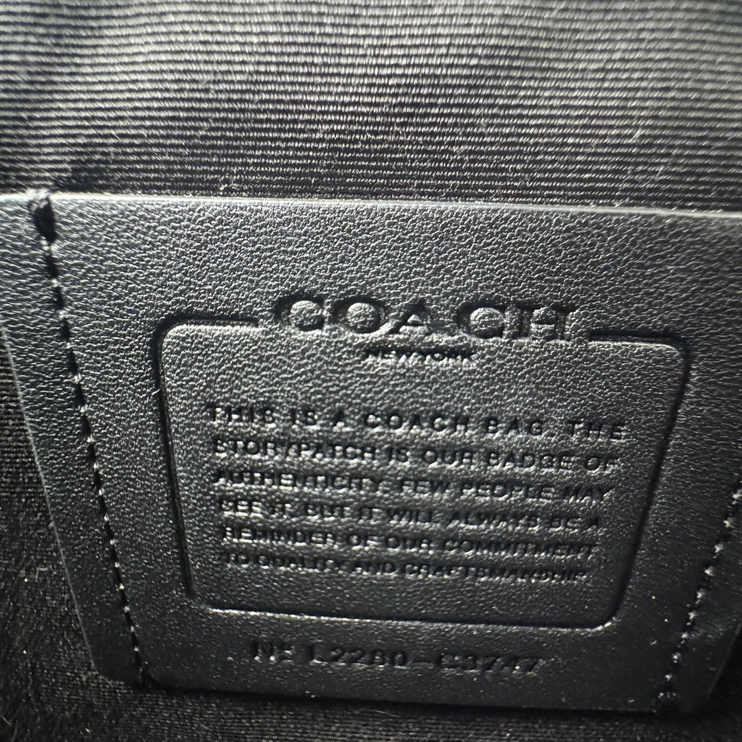 美品 コーチ COACH トラック クロスボディ ショルダーバッグ ブラック シグネチャー メンズ