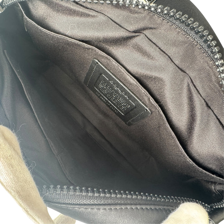 美品 コーチ COACH トラック クロスボディ ショルダーバッグ ブラック シグネチャー メンズ