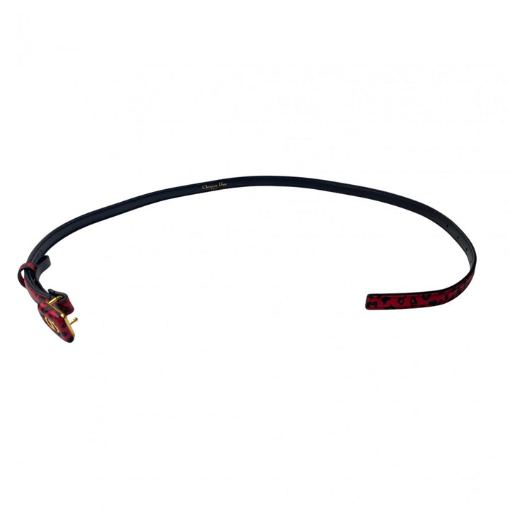 美品 ディオール DIOR レディース ヒョウ柄 レオパード ベルト