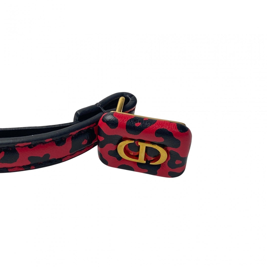 美品 ディオール DIOR レディース ヒョウ柄 レオパード ベルト