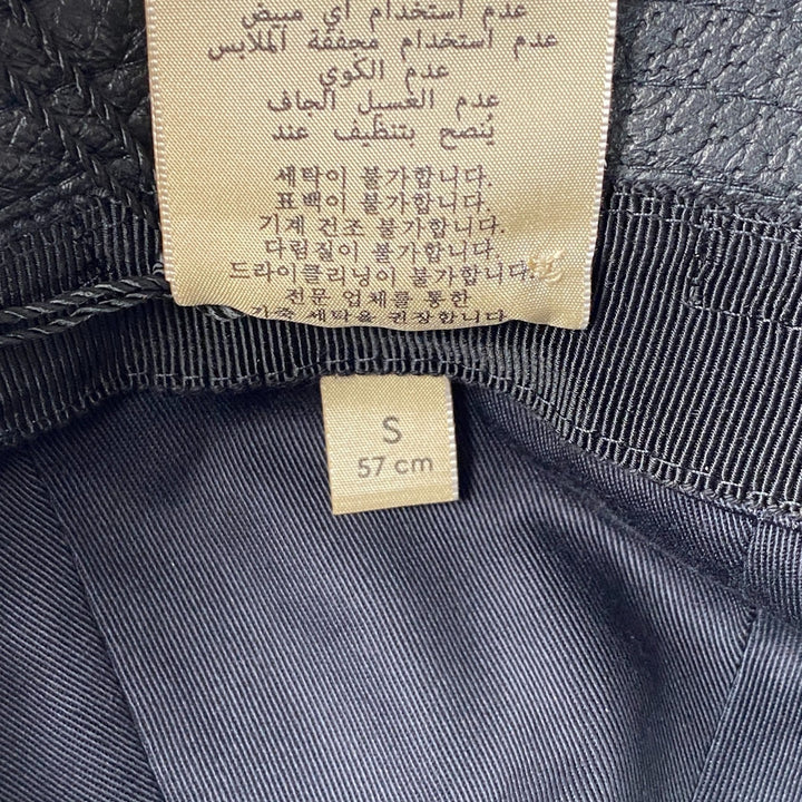 新品 タグ付き グッチ GUCCI レディース バケットハット ブラック レザー S