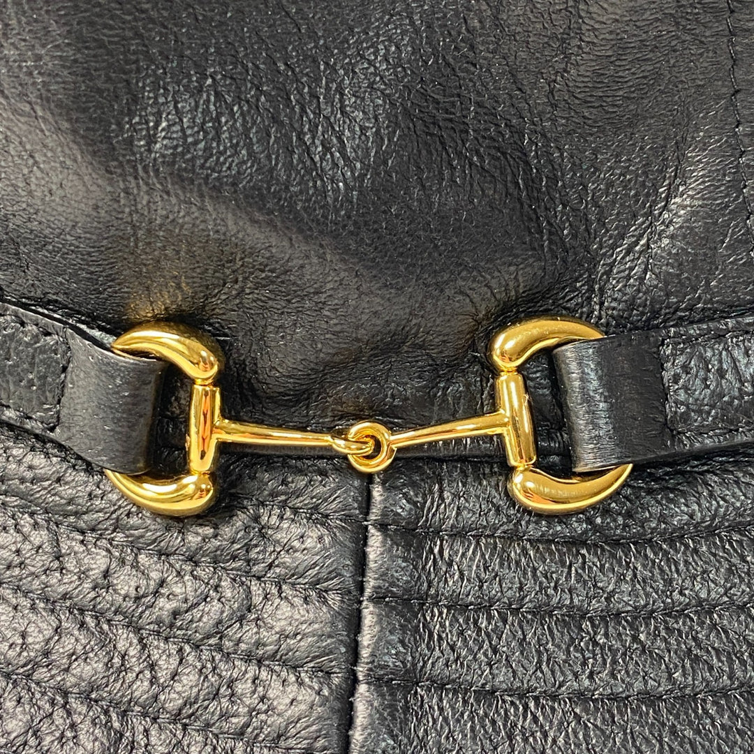 新品 タグ付き グッチ GUCCI レディース バケットハット ブラック レザー S