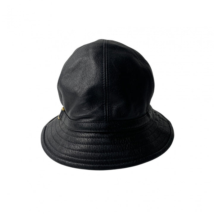 新品 タグ付き グッチ GUCCI レディース バケットハット ブラック レザー S