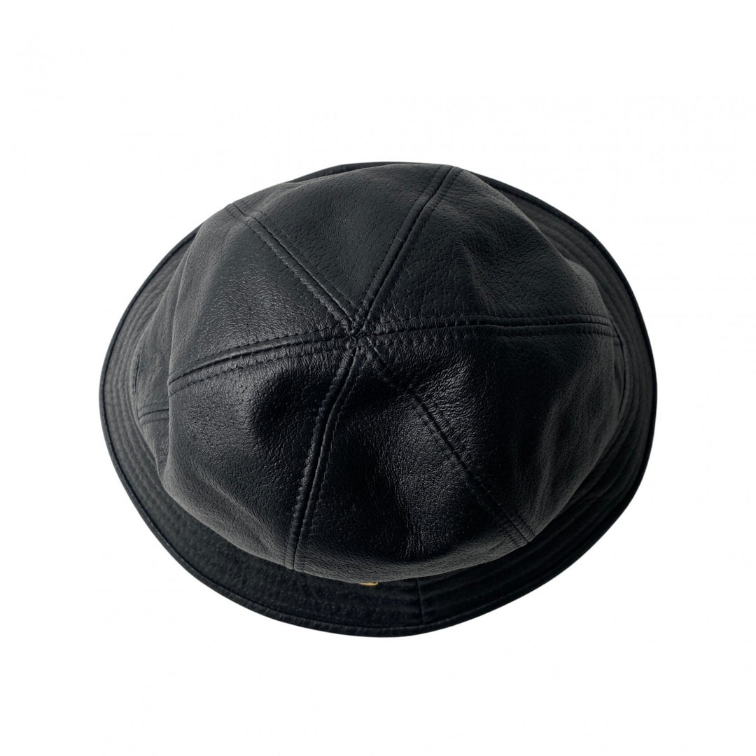 新品 タグ付き グッチ GUCCI レディース バケットハット ブラック レザー S