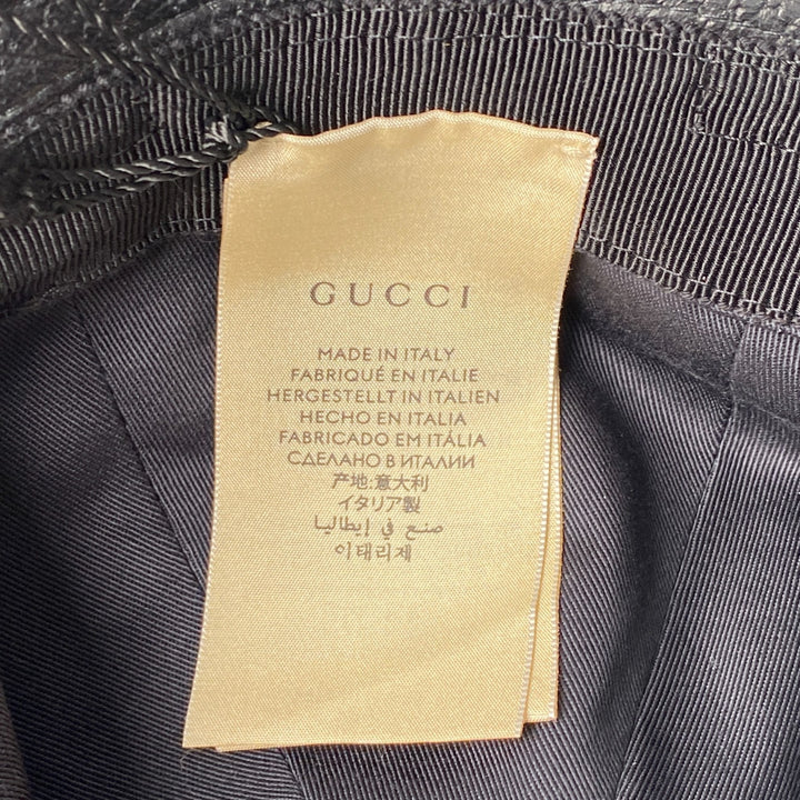 新品 タグ付き グッチ GUCCI レディース バケットハット ブラック レザー S