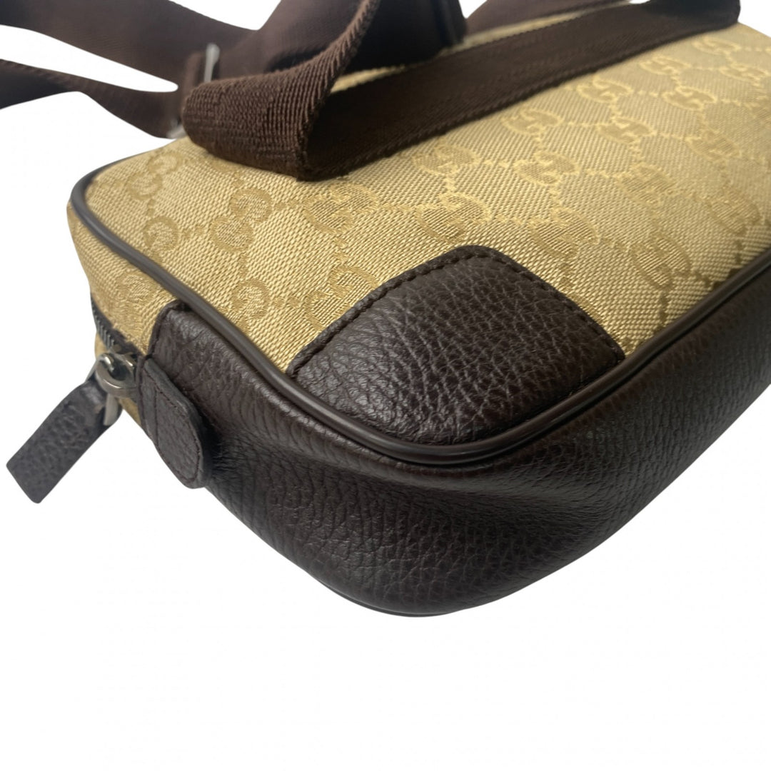 美品 グッチ GUCCI メンズ ボディバッグ ウエストポーチ GGキャンバス