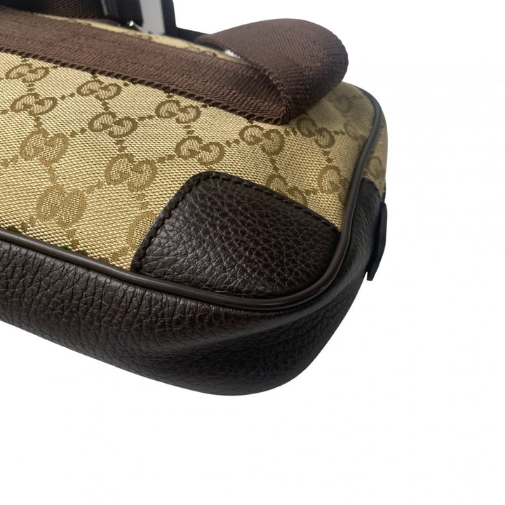 美品 グッチ GUCCI メンズ ボディバッグ ウエストポーチ GGキャンバス