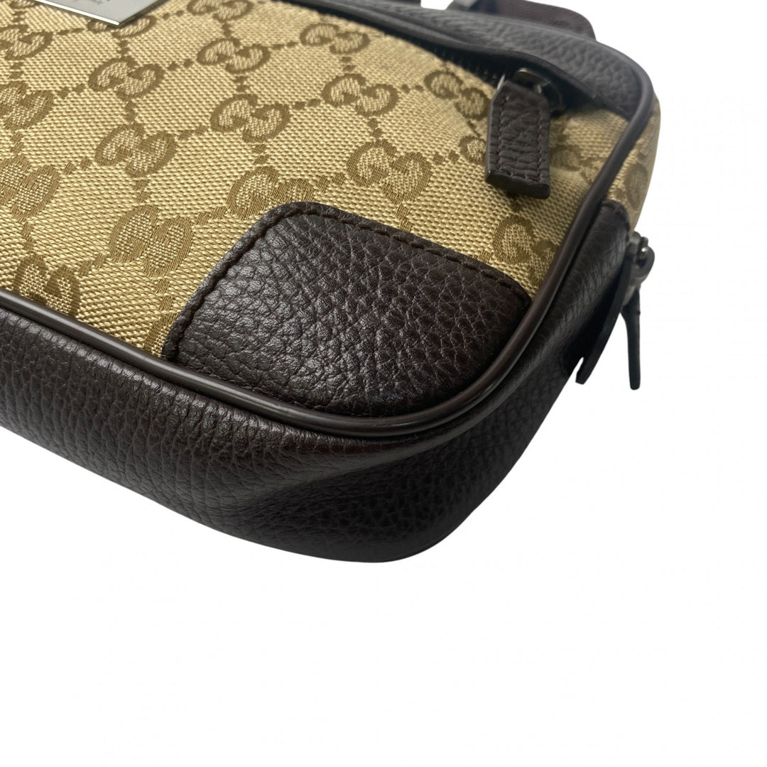 美品 グッチ GUCCI メンズ ボディバッグ ウエストポーチ GGキャンバス