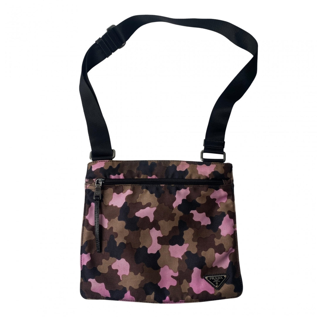 プラダ PRADA レディース 迷彩 ショルダーバッグ ポシェット 三角ロゴプレート 斜めがけ クロスボディ