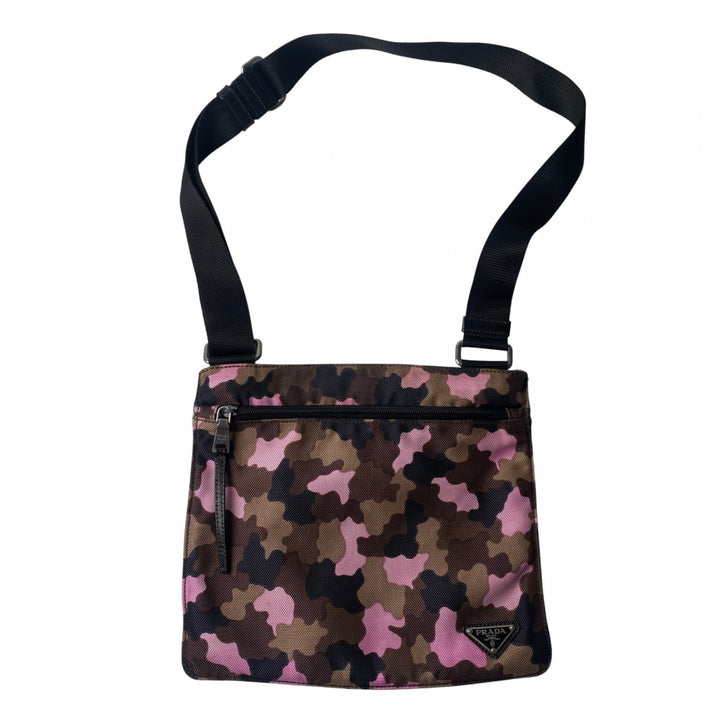 プラダ PRADA レディース 迷彩 ショルダーバッグ ポシェット 三角ロゴプレート 斜めがけ クロスボディ