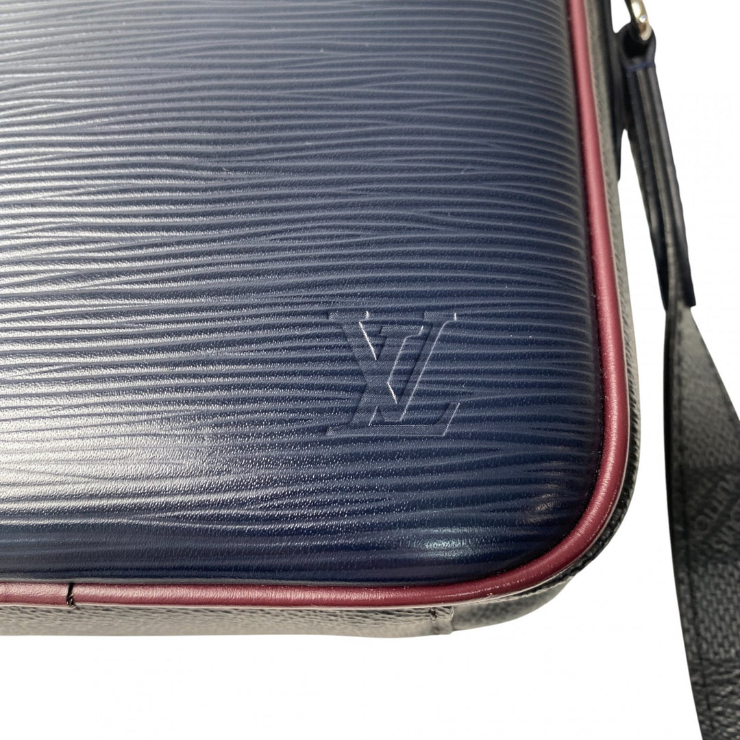 美品 ルイ ヴィトン LOUIS VUITTON メンズ エピ ダミエ ダヌーブ ショルダーバッグ ポシェット M55100 FO2109 斜めがけ クロスボディ