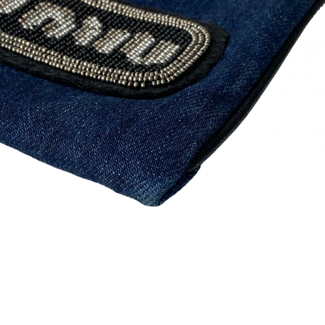 美品 ミュウミュウ MIUMIU レディース デニム ビーズ ハンドバッグ