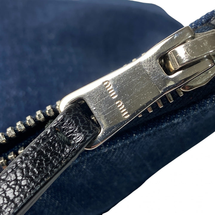 美品 ミュウミュウ MIUMIU レディース デニム ビーズ ハンドバッグ