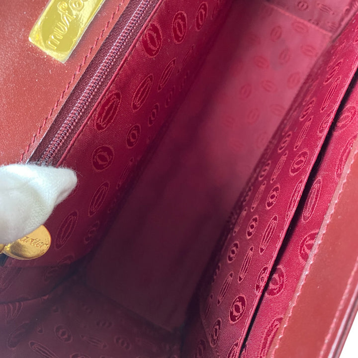 美品 カルティエ Cartier レディース ハンドバッグ ターンロック マストライン