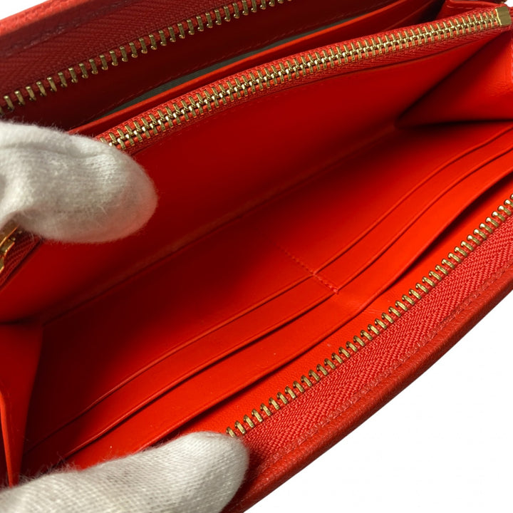 美品 ロエベ LOEWE レディース 長財布 アナグラム レッド