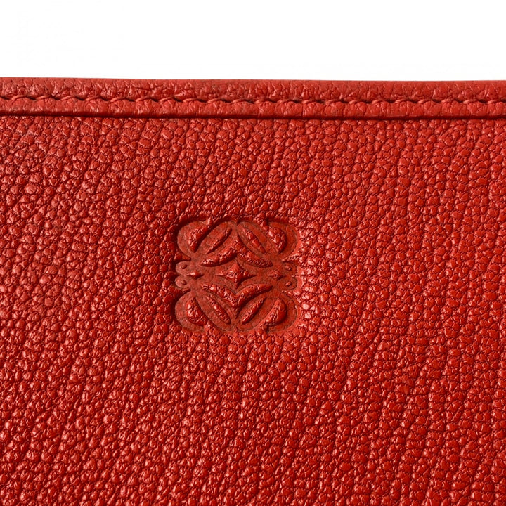 美品 ロエベ LOEWE レディース 長財布 アナグラム レッド