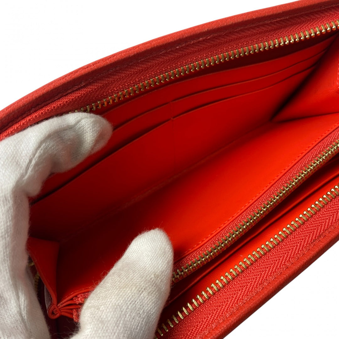 美品 ロエベ LOEWE レディース 長財布 アナグラム レッド