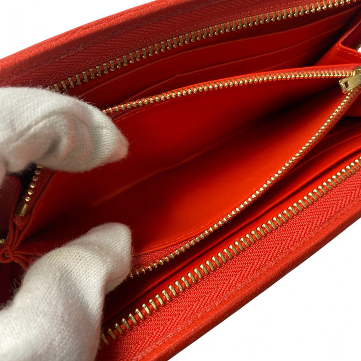 美品 ロエベ LOEWE レディース 長財布 アナグラム レッド