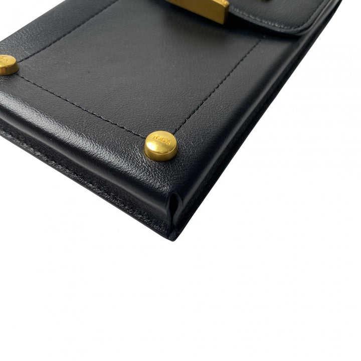 トッズ TOD's T タイムレス フォンショルダー ショルダーバッグ 斜めがけ クロスボディ ゴールド ブラック 黒