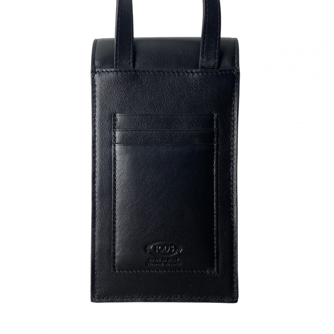 トッズ TOD's T タイムレス フォンショルダー ショルダーバッグ 斜めがけ クロスボディ ゴールド ブラック 黒