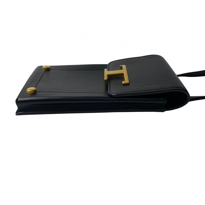 トッズ TOD's T タイムレス フォンショルダー ショルダーバッグ 斜めがけ クロスボディ ゴールド ブラック 黒