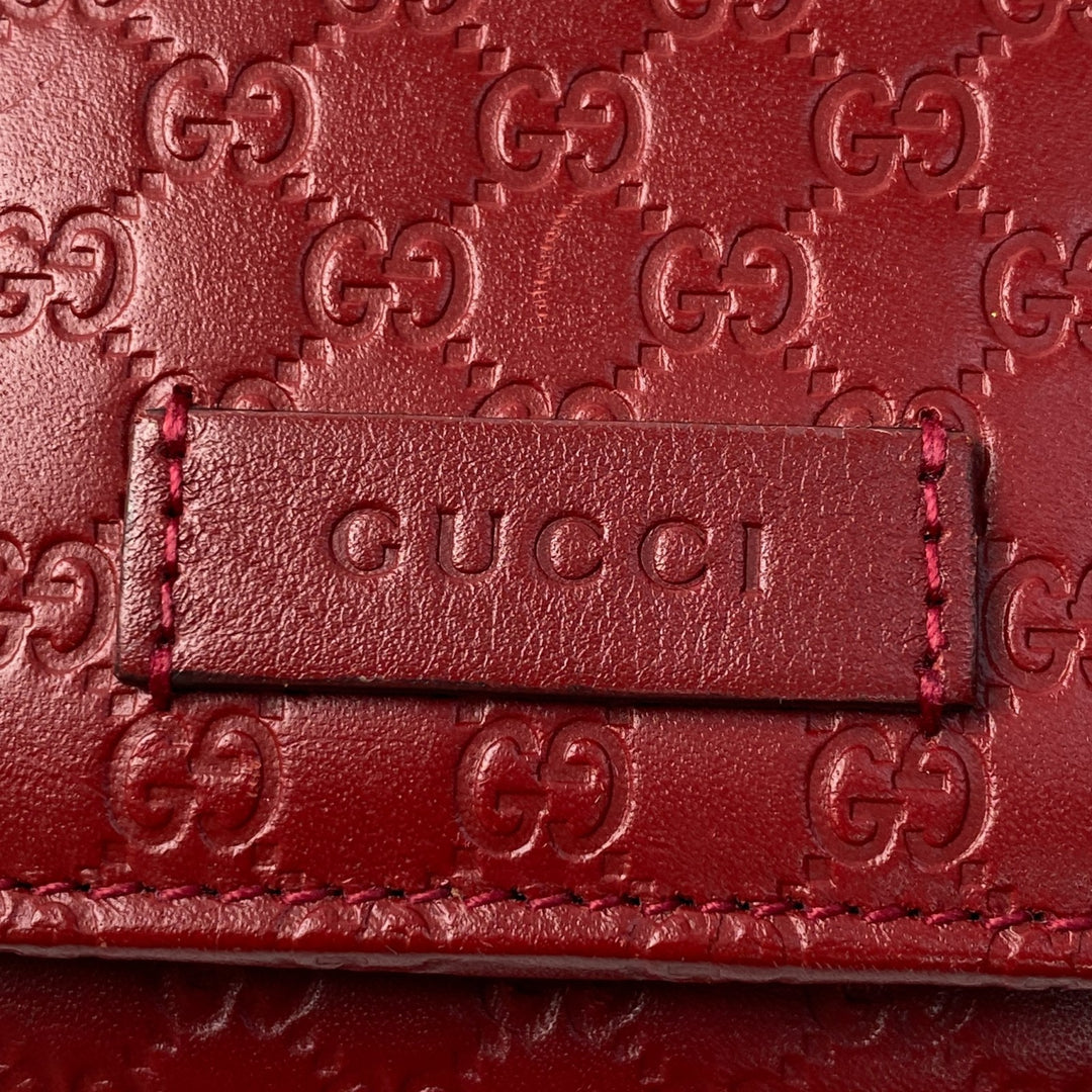 美品 グッチ GUCCI GGマーク 長財布 レザー レッド レディース