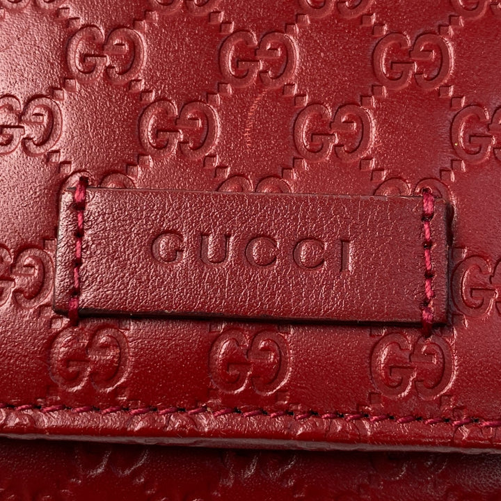 美品 グッチ GUCCI GGマーク 長財布 レザー レッド レディース