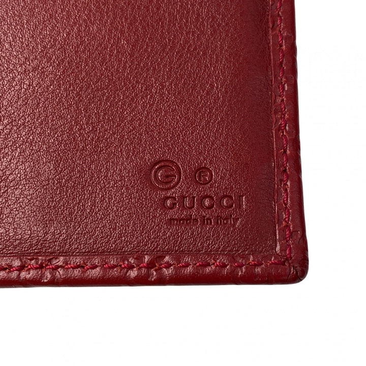 美品 グッチ GUCCI GGマーク 長財布 レザー レッド レディース