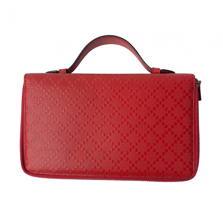 未使用 グッチ GUCCI レディース トラベルケース ディアマンテ レッド ダブルファスナー