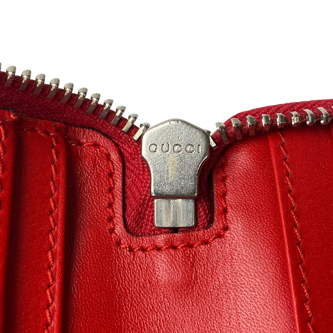 未使用 グッチ GUCCI レディース トラベルケース ディアマンテ レッド ダブルファスナー