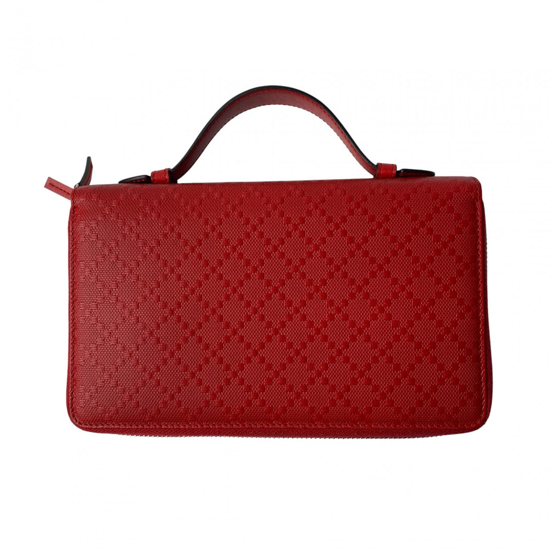 未使用 グッチ GUCCI レディース トラベルケース ディアマンテ レッド ダブルファスナー