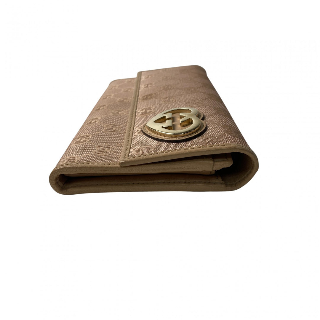 美品 グッチ GUCCI レディース GGキャンバス ハート 長財布