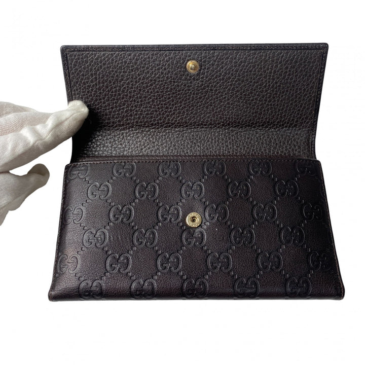 未使用 グッチ GUCCI メンズ グッチシマ レザー GGマーク 長財布