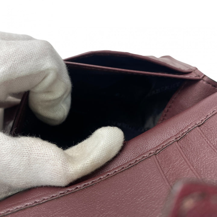 美品 バーバリー Burberry レディース ノバチェック レザー キャンバス 二つ折り財布