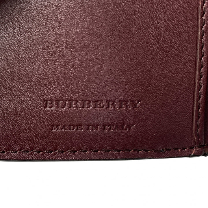美品 バーバリー Burberry レディース ノバチェック レザー キャンバス 二つ折り財布