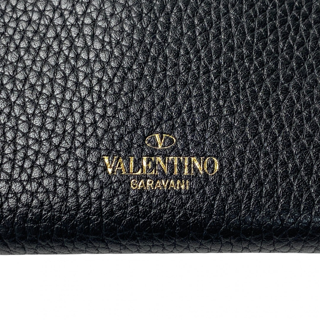 未使用 ヴァレンティノガラヴァーニ valentino garavani レディース スタッズ 二つ折り財布 ブラック レザー お札入れなし