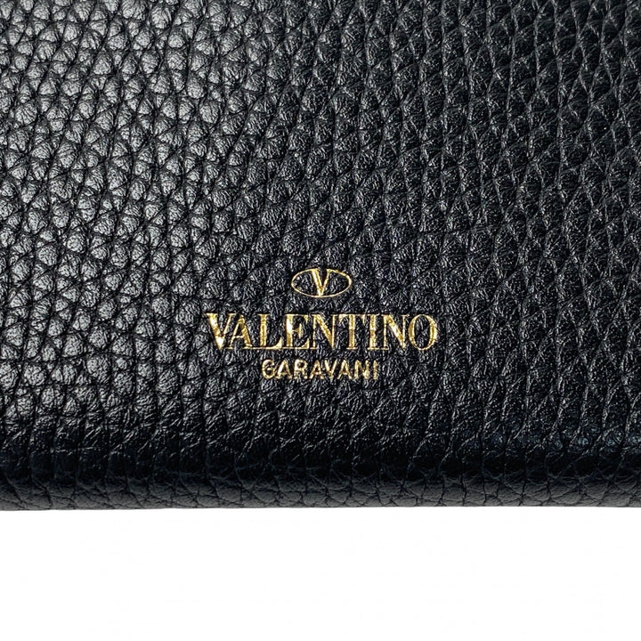 未使用 ヴァレンティノガラヴァーニ valentino garavani レディース スタッズ 二つ折り財布 ブラック レザー お札入れなし