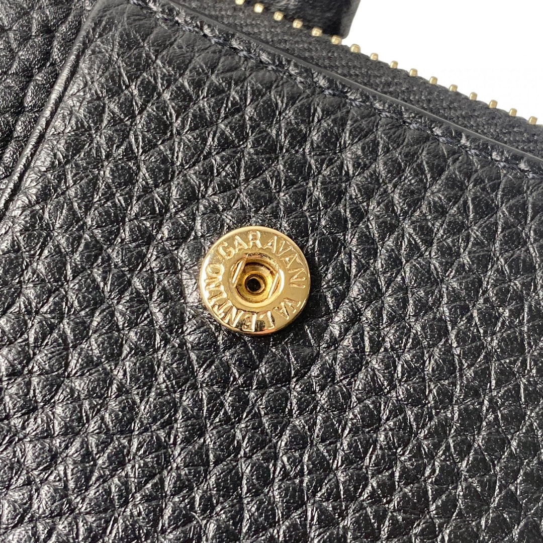 未使用 ヴァレンティノガラヴァーニ valentino garavani レディース スタッズ 二つ折り財布 ブラック レザー お札入れなし