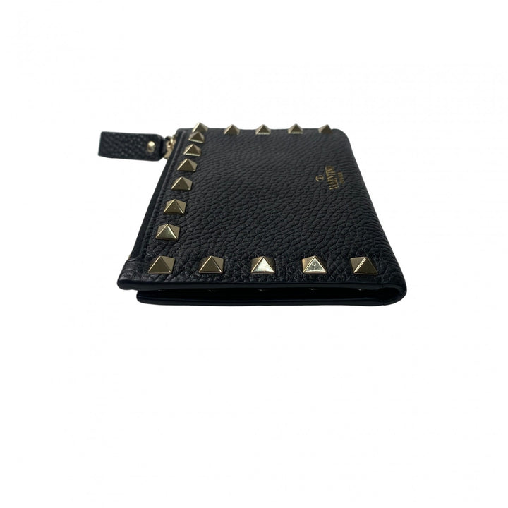 未使用 ヴァレンティノガラヴァーニ valentino garavani レディース スタッズ 二つ折り財布 ブラック レザー お札入れなし