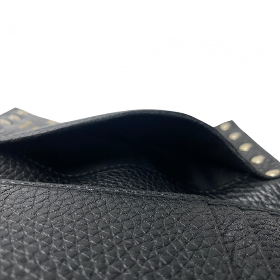 未使用 ヴァレンティノガラヴァーニ valentino garavani レディース スタッズ 二つ折り財布 ブラック レザー お札入れなし