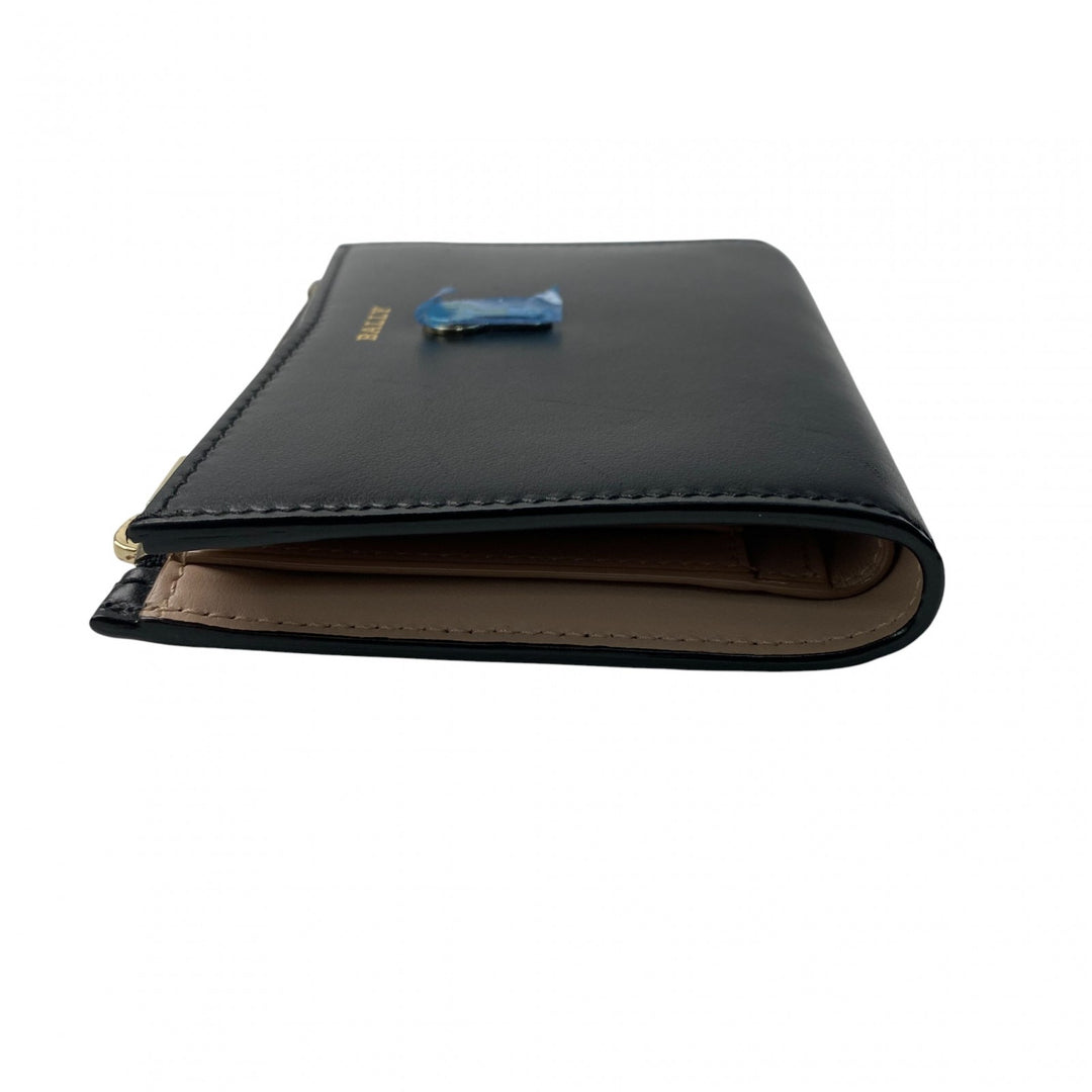 バリー BALLY レディース 二つ折り財布 コンパクトウォレット レザー ブラック