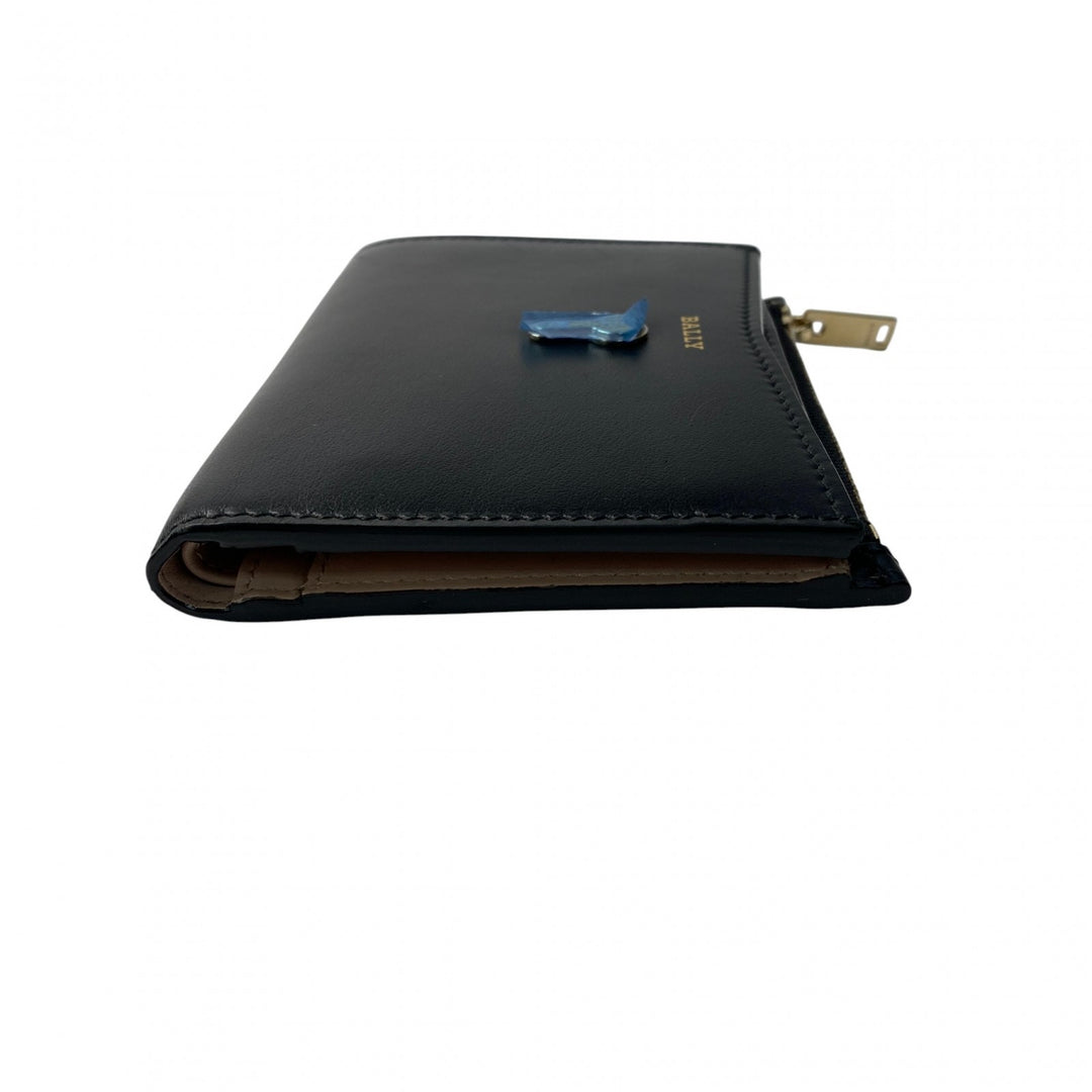 バリー BALLY レディース 二つ折り財布 コンパクトウォレット レザー ブラック