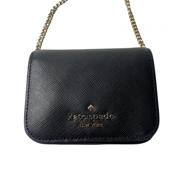 美品 ケイトスペード kate spade レディース 二つ折り財布 チェーンショルダー 斜めがけ クロスボディ