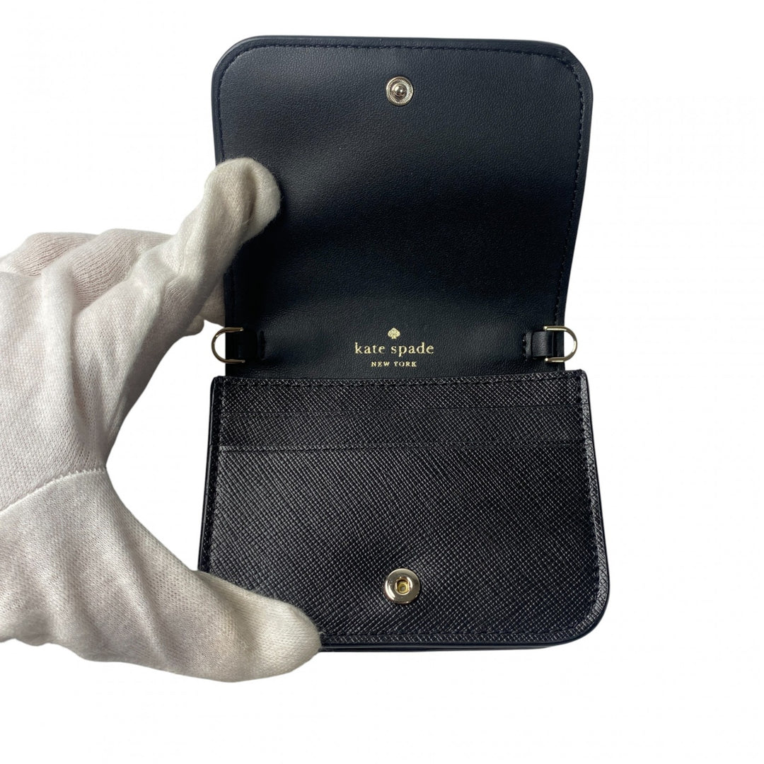 美品 ケイトスペード kate spade レディース 二つ折り財布 チェーンショルダー 斜めがけ クロスボディ