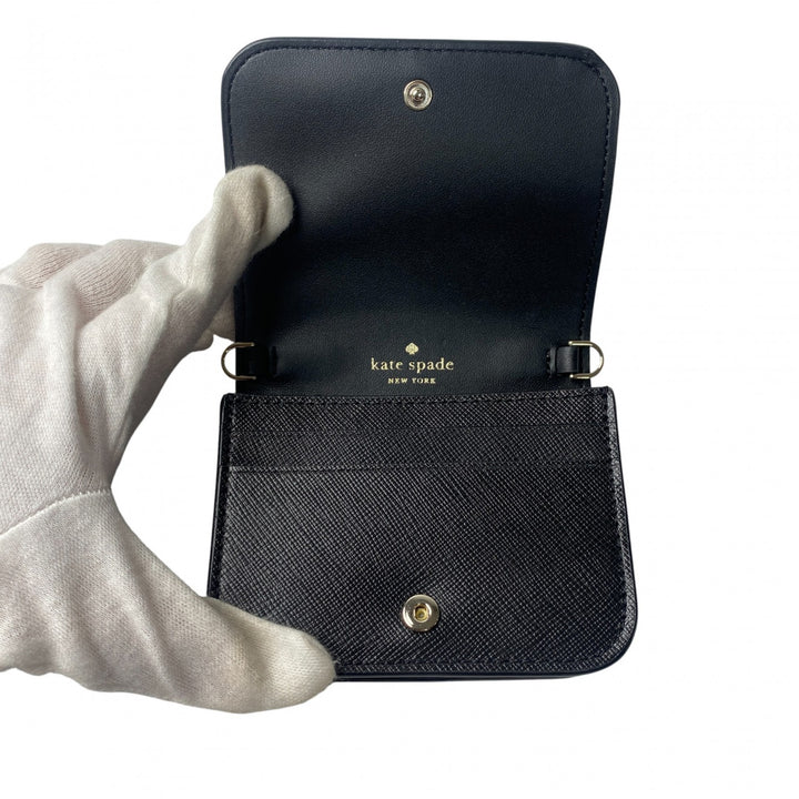 美品 ケイトスペード kate spade レディース 二つ折り財布 チェーンショルダー 斜めがけ クロスボディ