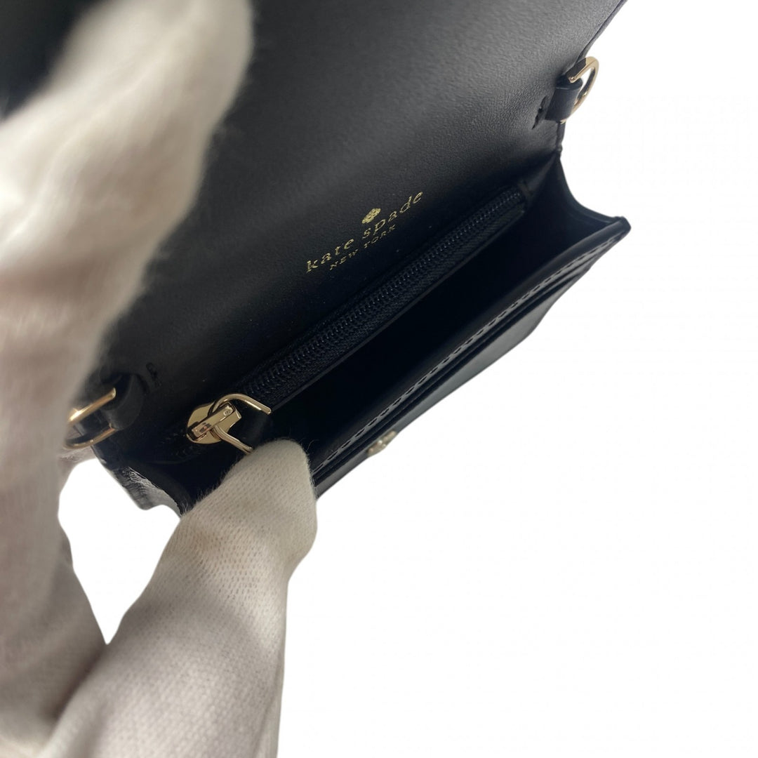 美品 ケイトスペード kate spade レディース 二つ折り財布 チェーンショルダー 斜めがけ クロスボディ